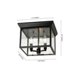 Load image into Gallery viewer, Farmhouze Light - Candle Style Seeded Glass Black Square Lantern Flush Mount - Ceiling Light - 9.8 in -