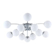 Load image into Gallery viewer, Farmhouze Light - Classic 12 - Light Sputnik Frosted Glass Globe Semi Flush - Ceiling Light - Brass Dual - Use Chandelier -