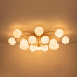 Load image into Gallery viewer, Farmhouze Light - Classic 16 - Light Sputnik Frosted Glass Globe Semi Flush - Ceiling Light - Brass -
