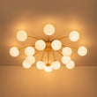 Load image into Gallery viewer, Farmhouze Light - Classic 16 - Light Sputnik Frosted Glass Globe Semi Flush - Ceiling Light - Brass -