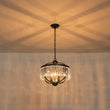 Load image into Gallery viewer, Farmhouze Light - Classic Black Candle Style Round Crystal Lantern Pendant - Chandelier - Black -