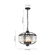 Load image into Gallery viewer, Farmhouze Light - Classic Black Candle Style Round Crystal Lantern Pendant - Chandelier - Black -