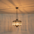 Load image into Gallery viewer, Farmhouze Light - Classic Black Candle Style Round Crystal Lantern Pendant - Chandelier - Black -