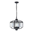 Load image into Gallery viewer, Farmhouze Light - Classic Black Candle Style Round Crystal Lantern Pendant - Chandelier - Black -