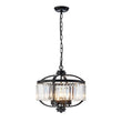 Load image into Gallery viewer, Farmhouze Light - Classic Black Candle Style Round Crystal Lantern Pendant - Chandelier - Black -