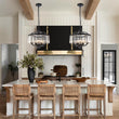 Load image into Gallery viewer, Farmhouze Light - Classic Black Candle Style Round Crystal Lantern Pendant - Chandelier - Black -