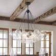 Load image into Gallery viewer, Farmhouze Light - Cluster Bubble Clear Striped Glass Globe Chandelier - Chandelier - Straight Striped Pattern -