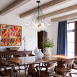 Load image into Gallery viewer, Farmhouze Light - Cluster Bubble Clear Striped Glass Globe Chandelier - Chandelier - Straight Striped Pattern -