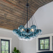 Load image into Gallery viewer, Farmhouze Light - Cluster Colored Tinted Glass Globe Bubble Chandelier - Chandelier - Blue -