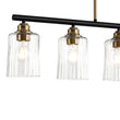 Load image into Gallery viewer, Farmhouze Light - Contemporary Clear Striped Glass Shade Linear Island Chandelier - Chandelier - 5 Bulbs -