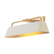 Load image into Gallery viewer, Farmhouze Light - Cream White Linear Metal Vanity Light Picture Lamp - Wall Sconce - White + Brass -