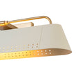 Load image into Gallery viewer, Farmhouze Light - Cream White Linear Metal Vanity Light Picture Lamp - Wall Sconce - White + Brass -