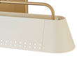 Load image into Gallery viewer, Farmhouze Light - Cream White Linear Metal Vanity Light Picture Lamp - Wall Sconce - White + Brass -