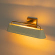 Load image into Gallery viewer, Farmhouze Light - Cream White Linear Metal Vanity Light Picture Lamp - Wall Sconce - White + Brass -