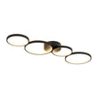 Load image into Gallery viewer, Farmhouze Light - Dimmable LED 4 - Light Black Circle Semi Flush Mount - Ceiling Light - Black -
