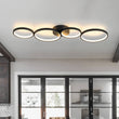 Load image into Gallery viewer, Farmhouze Light - Dimmable LED 4 - Light Black Circle Semi Flush Mount - Ceiling Light - Black -