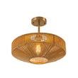 Load image into Gallery viewer, Farmhouze Light - Farmhouse 1 - light Woven Hemp Rope Semi Flush Mount - Ceiling Light - Brown -