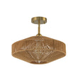 Load image into Gallery viewer, Farmhouze Light - Farmhouse 1 - light Woven Hemp Rope Semi Flush Mount - Ceiling Light - Brown -