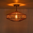 Load image into Gallery viewer, Farmhouze Light - Farmhouse 1 - light Woven Hemp Rope Semi Flush Mount - Ceiling Light - Brown -