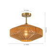 Load image into Gallery viewer, Farmhouze Light - Farmhouse 1 - light Woven Hemp Rope Semi Flush Mount - Ceiling Light - Brown -