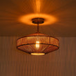 Load image into Gallery viewer, Farmhouze Light - Farmhouse 1 - light Woven Hemp Rope Semi Flush Mount - Ceiling Light - Brown -