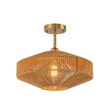 Load image into Gallery viewer, Farmhouze Light - Farmhouse 1 - light Woven Hemp Rope Semi Flush Mount - Ceiling Light - Brown -
