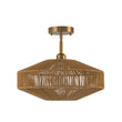 Load image into Gallery viewer, Farmhouze Light - Farmhouse 1 - light Woven Hemp Rope Semi Flush Mount - Ceiling Light - Brown -