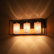 Load image into Gallery viewer, Farmhouze Light - Farmhouse 3 - Light Cage Linen Vanity Wall Lamp - Chandelier - Black -