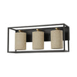 Load image into Gallery viewer, Farmhouze Light - Farmhouse 3 - Light Cage Linen Vanity Wall Lamp - Chandelier - Black -