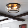 Load image into Gallery viewer, Farmhouze Light - Farmhouse 3 - Light Clear Ribbed Glass Round Ceiling Light - Ceiling Light - Oil - Rubbed Bronze -