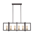 Load image into Gallery viewer, Farmhouze Light - Farmhouse 6 - Light Rectangle Kitchen Island Linear Chandelier - Chandelier - Black -