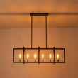 Load image into Gallery viewer, Farmhouze Light - Farmhouse 6 - Light Rectangle Kitchen Island Linear Chandelier - Chandelier - Black -