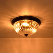 Load image into Gallery viewer, Farmhouze Light - Farmhouse Clear Ribbed Glass Flush Mount Ceiling Light - Ceiling Light - Oil Rubbed Bronze -