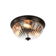 Load image into Gallery viewer, Farmhouze Light - Farmhouse Clear Ribbed Glass Flush Mount Ceiling Light - Ceiling Light - Oil Rubbed Bronze -