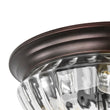 Load image into Gallery viewer, Farmhouze Light - Farmhouse Clear Ribbed Glass Flush Mount Ceiling Light - Ceiling Light - Oil Rubbed Bronze -