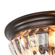 Load image into Gallery viewer, Farmhouze Light - Farmhouse Clear Ribbed Glass Flush Mount Ceiling Light - Ceiling Light - Oil Rubbed Bronze -