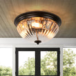 Load image into Gallery viewer, Farmhouze Light - Farmhouse Clear Ribbed Glass Flush Mount Ceiling Light - Ceiling Light - Oil Rubbed Bronze -