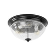 Load image into Gallery viewer, Farmhouze Light - Farmhouse Cracked Textured Glass Round Flush Mount Light - Ceiling Light - Black -