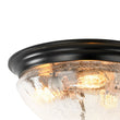 Load image into Gallery viewer, Farmhouze Light - Farmhouse Cracked Textured Glass Round Flush Mount Light - Ceiling Light - Black -