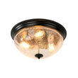 Load image into Gallery viewer, Farmhouze Light - Farmhouse Cracked Textured Glass Round Flush Mount Light - Ceiling Light - Black -