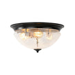 Load image into Gallery viewer, Farmhouze Light - Farmhouse Cracked Textured Glass Round Flush Mount Light - Ceiling Light - Black -