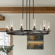 Load image into Gallery viewer, Farmhouze Light-Farmhouse Cylinder Shade Large 12-Light Ring Chandelier-Chandelier-Black-