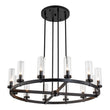 Load image into Gallery viewer, Farmhouze Light-Farmhouse Cylinder Shade Large 12-Light Ring Chandelier-Chandelier-Brass-