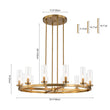 Load image into Gallery viewer, Farmhouze Light-Farmhouse Cylinder Shade Large 12-Light Ring Chandelier-Chandelier-Brass-