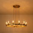 Load image into Gallery viewer, Farmhouze Light-Farmhouse Cylinder Shade Large 12-Light Ring Chandelier-Chandelier-Brass-