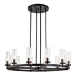 Load image into Gallery viewer, Farmhouze Light-Farmhouse Cylinder Shade Large 12-Light Ring Chandelier-Chandelier-Brass-
