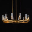 Load image into Gallery viewer, Farmhouze Light-Farmhouse Cylinder Shade Large 12-Light Ring Chandelier-Chandelier-Brass-