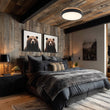 Load image into Gallery viewer, Farmhouze Light - Farmhouse Dimmable Wooden Round Flush Mount Ceiling Light - Ceiling Light - Black - 11 in (Back Order) -