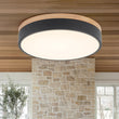 Load image into Gallery viewer, Farmhouze Light - Farmhouse Dimmable Wooden Round Flush Mount Ceiling Light - Ceiling Light - Black - 11 in (Back Order) -