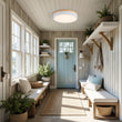 Load image into Gallery viewer, Farmhouze Light - Farmhouse Dimmable Wooden Round Flush Mount Ceiling Light - Ceiling Light - White - 11 in (Back Order) -